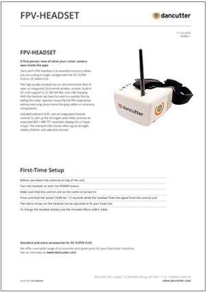 Cover of FPV Headset spec sheet cover